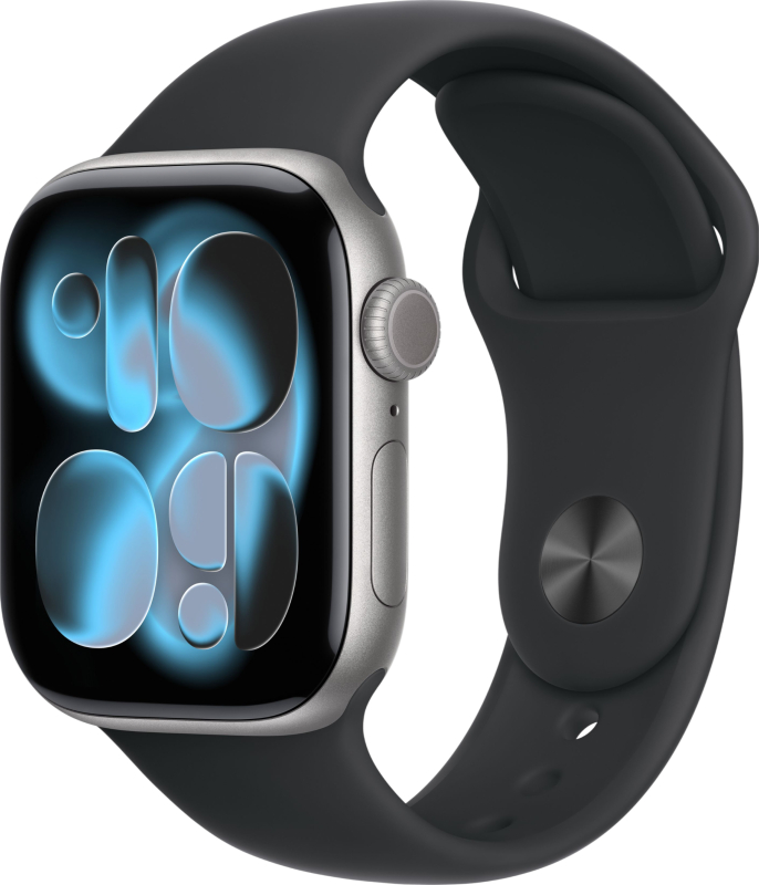 Фото Apple Watch Series 11, 42 мм, корпус из алюминия цвета «Серый космос», спортивный ремешок, размер M/L Фото Apple Watch Series 11, 42 мм, корпус из алюминия цвета «Серый космос», спортивный ремешок, размер M/L